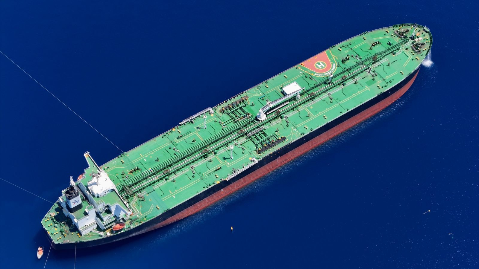 Cargo ship carrying freight across the ocean